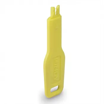 Port blocker key Lindy 47899 for RJ‑45 ports, Yellow, 20×74.5×5.9 mm