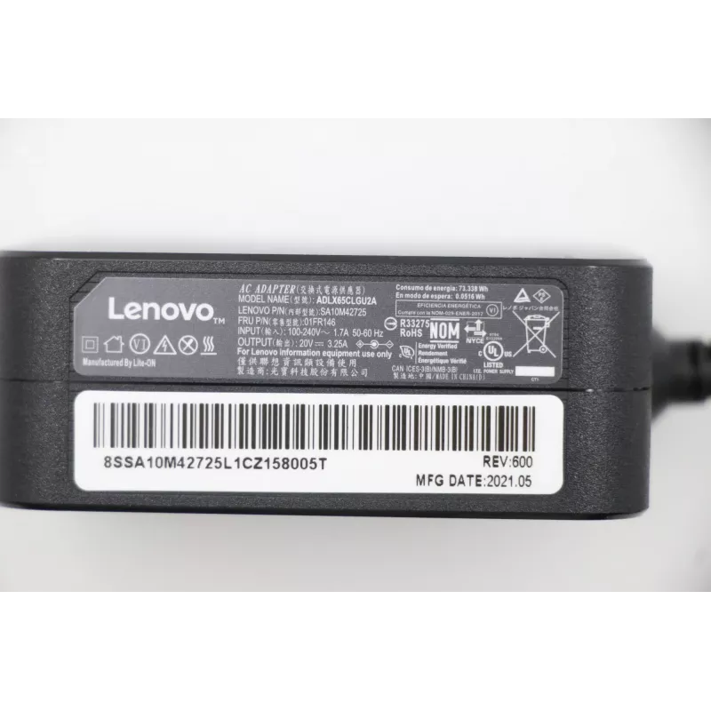 Lenovo 01FR146 power adapter/inverter Indoor 65 W Black