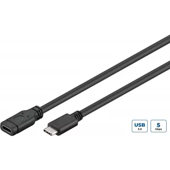 Microconnect USB3.1CC1EX USB cable USB 3.2 Gen 1 (3.1 Gen 1) 1 m USB C Black
