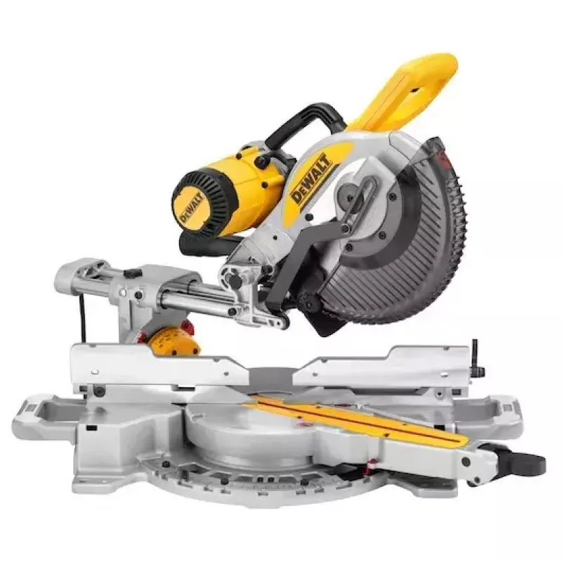 Mitre saw DeWALT DWS727-QS, stationary compound mitre saw, weight 22 kg, height 460 mm