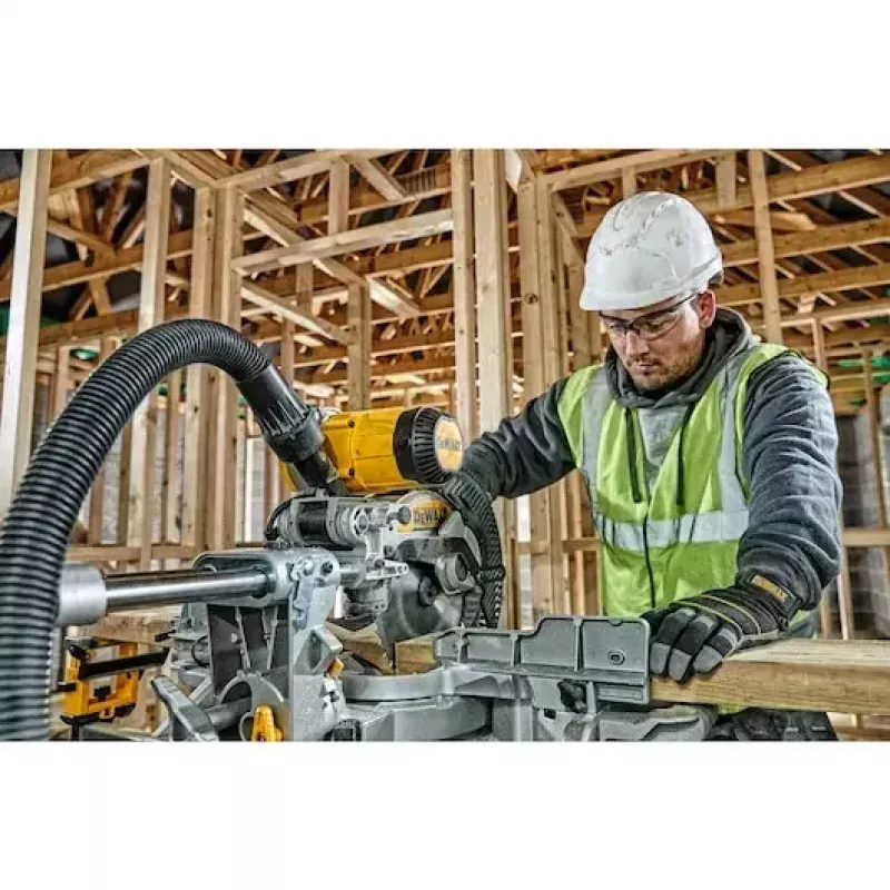 Mitre saw DeWALT DWS727-QS, stationary compound mitre saw, weight 22 kg, height 460 mm