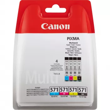 Canon CLI-571 BK/C/M/Y Ink Cartridge Multi Pack, Black, Cyan, Magenta, Yellow, 4 pc(s), 349 pages, Multi pack