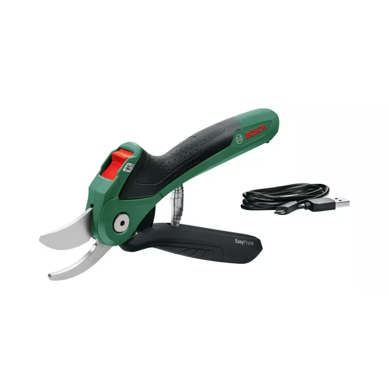 Pruning shears Bosch EasyPrune bypass, stainless steel blade, 2.5 cm cutting capacity, rechargeable 5.4 Wh battery, safety lock