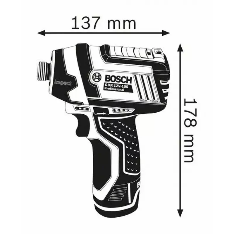 Bosch GDR 12V-105 Professional 1/4 inch 2600 RPM 105 N⋅m Black, Blue