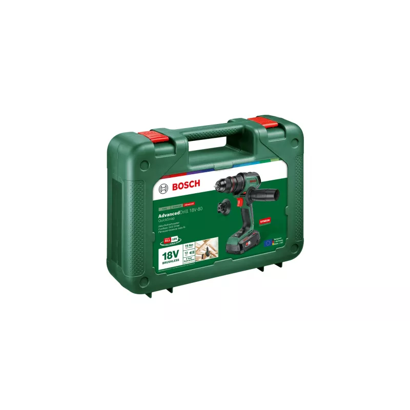 Cordless drill Bosch AdvancedDrill 18V-80 with 2.5Ah Li‑ion battery