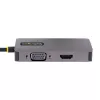 StarTech.com USB C Video Adapter, USB C to HDMI DVI VGA Adapter, Up to 4K 60Hz, Aluminum, Multiport Video Display Adapter, Thunderbolt 3 / 4 Compatible, USB Type C Travel Adapter
