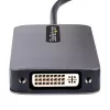 StarTech.com USB C Video Adapter, USB C to HDMI DVI VGA Adapter, Up to 4K 60Hz, Aluminum, Multiport Video Display Adapter, Thunderbolt 3 / 4 Compatible, USB Type C Travel Adapter