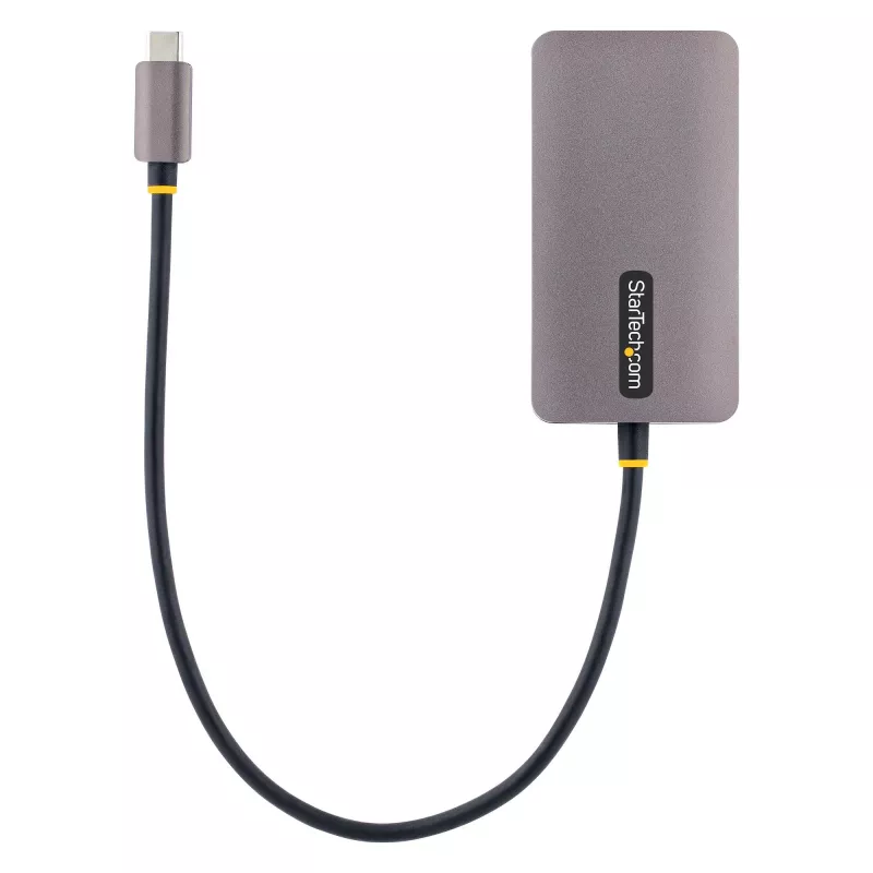 StarTech.com USB C Video Adapter, USB C to HDMI DVI VGA Adapter, Up to 4K 60Hz, Aluminum, Multiport Video Display Adapter, Thunderbolt 3 / 4 Compatible, USB Type C Travel Adapter
