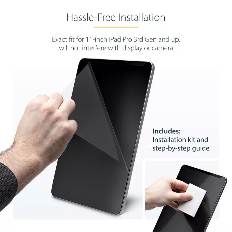StarTech.com 4-Way Privacy Screen For 11-inch iPad Pro, For Portrait/Landscape Orientations, Touch-Enabled, +/- 30 Deg. View, Blocks up to 51% Blue Light, Anti-Glare