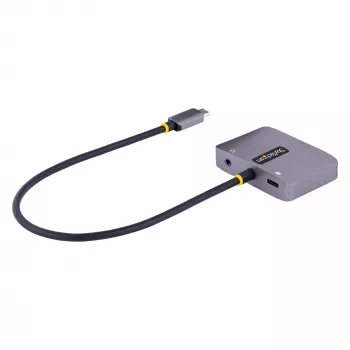 StarTech.com USB C Video Adapter, USB C to HDMI VGA Multiport Adapter, 3.5mm Audio, 4K 60Hz HDR, 100W PD Pass-Through, Thunderbolt 3/4 Compatible - USB C Display Travel Adapter