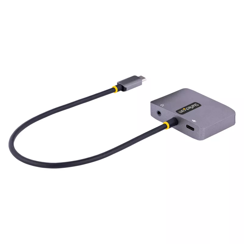 StarTech.com USB C Video Adapter, USB C to HDMI VGA Multiport Adapter, 3.5mm Audio, 4K 60Hz HDR, 100W PD Pass-Through, Thunderbolt 3/4 Compatible - USB C Display Travel Adapter
