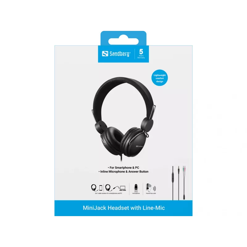 Headset Sandberg MiniJack Headset with Line-Mic