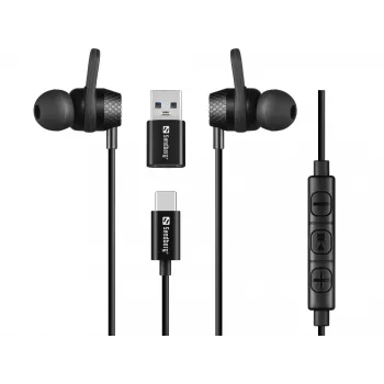 Headset Sandberg USB-C/A In-Earset with Line-Mic