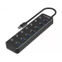 USB Hub Sandberg 7 Ports USB 3.0 Black Aluminium