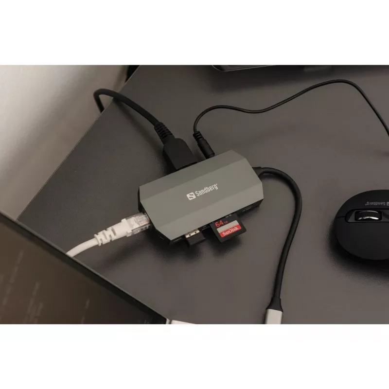 USB-C Dock Sandberg 6in1 Travel Dock