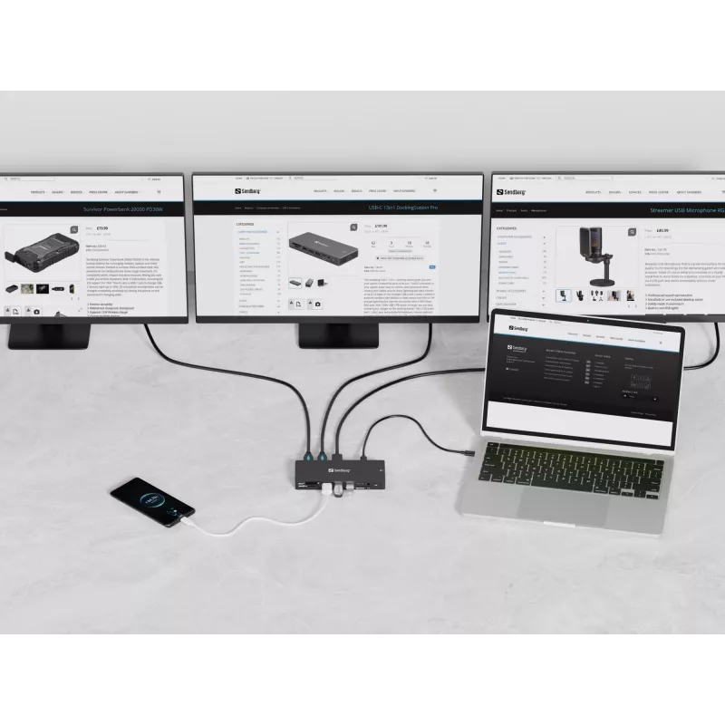 Sandberg USB-C 13in1 DockingStation Pro Wired USB 3.2 Gen 1 Type-C