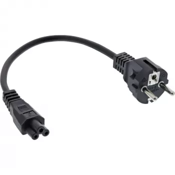 InLine power cable Type F German / “Mickey Mouse” notebook plug black 0.3m