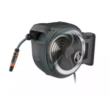 Wall-mounted reel Gardena RollUp Automatic Black Grey