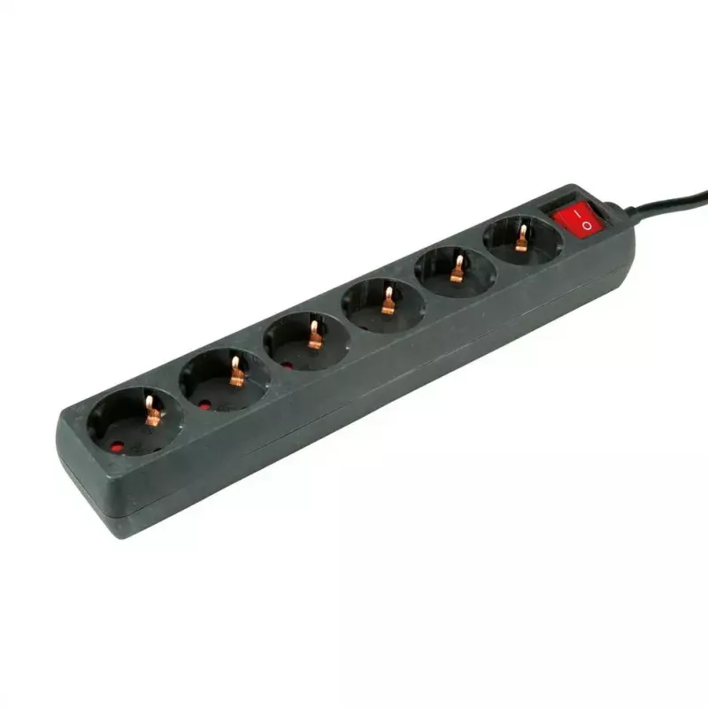 Power Extension ROLINE 19.07.1077 10m 6 AC Outlets Indoor Black