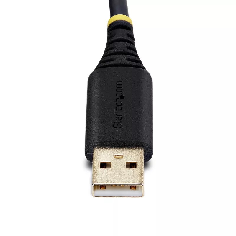 StarTech.com 10ft (3m) USB to Null Modem Serial Adapter Cable, Interchangeable DB9 Screws/Nuts, COM Retention, USB-A to RS232, FTDI, Level-4 ESD Protection, Windows/macOS/ChromeOS/Linux - Rugged TPE Construction