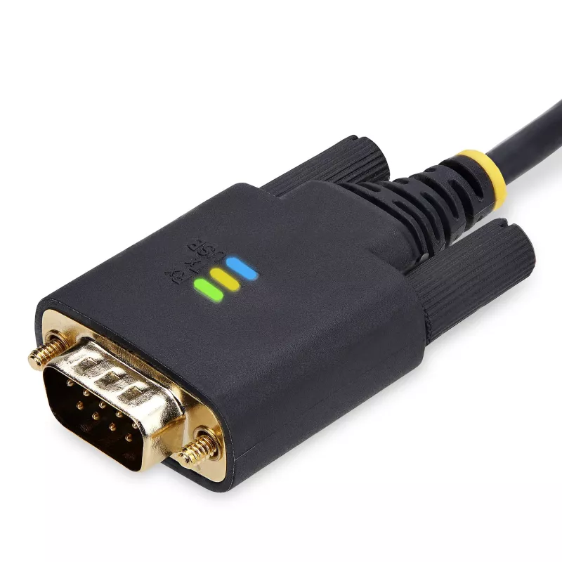 StarTech.com 10ft (3m) USB to Null Modem Serial Adapter Cable, Interchangeable DB9 Screws/Nuts, COM Retention, USB-A to RS232, FTDI, Level-4 ESD Protection, Windows/macOS/ChromeOS/Linux - Rugged TPE Construction