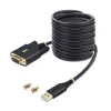 StarTech.com 10ft (3m) USB to Null Modem Serial Adapter Cable, Interchangeable DB9 Screws/Nuts, COM Retention, USB-A to RS232, FTDI, Level-4 ESD Protection, Windows/macOS/ChromeOS/Linux - Rugged TPE Construction