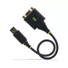 StarTech.com 1ft (30cm) USB to Null Modem Serial Adapter Cable, COM Retention, FTDI, USB-A to DB9 RS232, Interchangeable DB9 Nuts/Screws, Windows/macOS/Linux