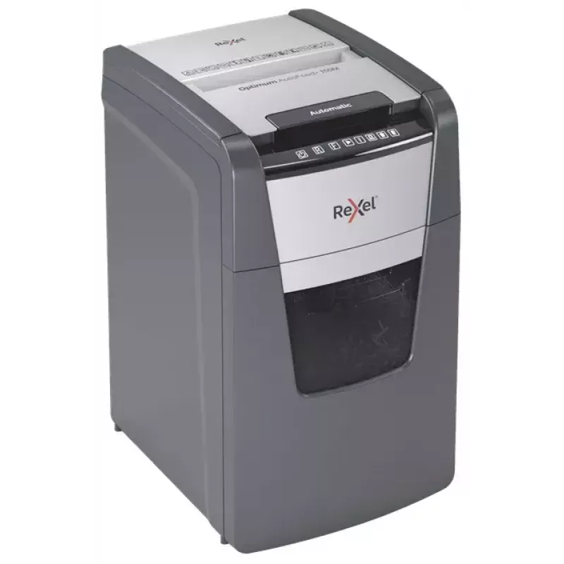 Rexel Optimum AutoFeed+ 150M paper shredder Micro-cut shredding 55 dB 22 cm Black, Grey