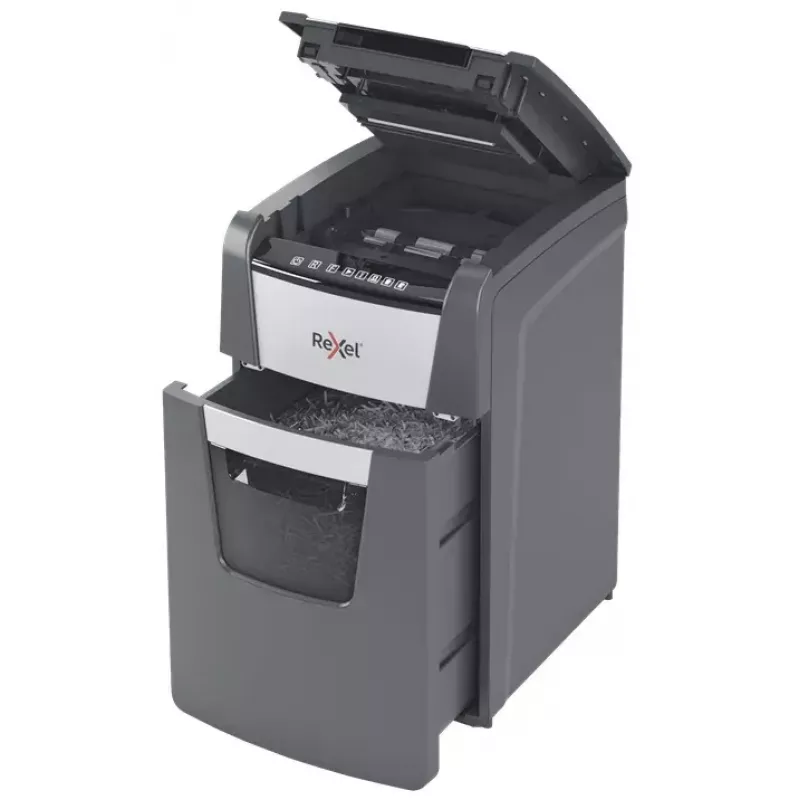 Rexel Optimum AutoFeed+ 150M paper shredder Micro-cut shredding 55 dB 22 cm Black, Grey