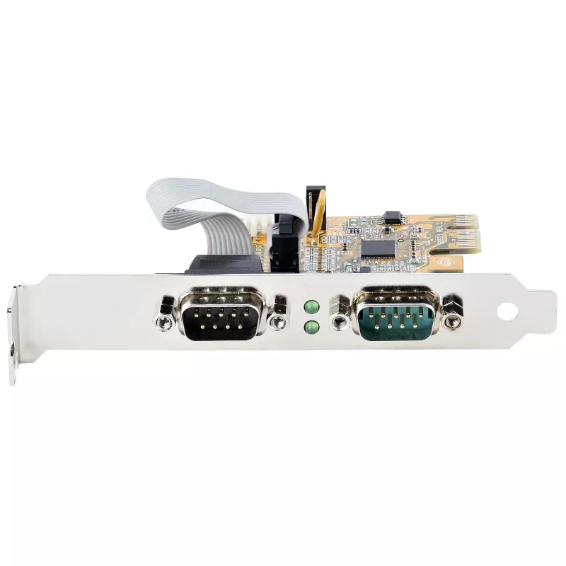 StarTech.com 2-Port PCI Express Serial Card, Dual Port PCIe to RS232 (DB9) Serial Card, 16C1050 UART, Standard or Low Profile Brackets, COM Retention, For Windows & Linux