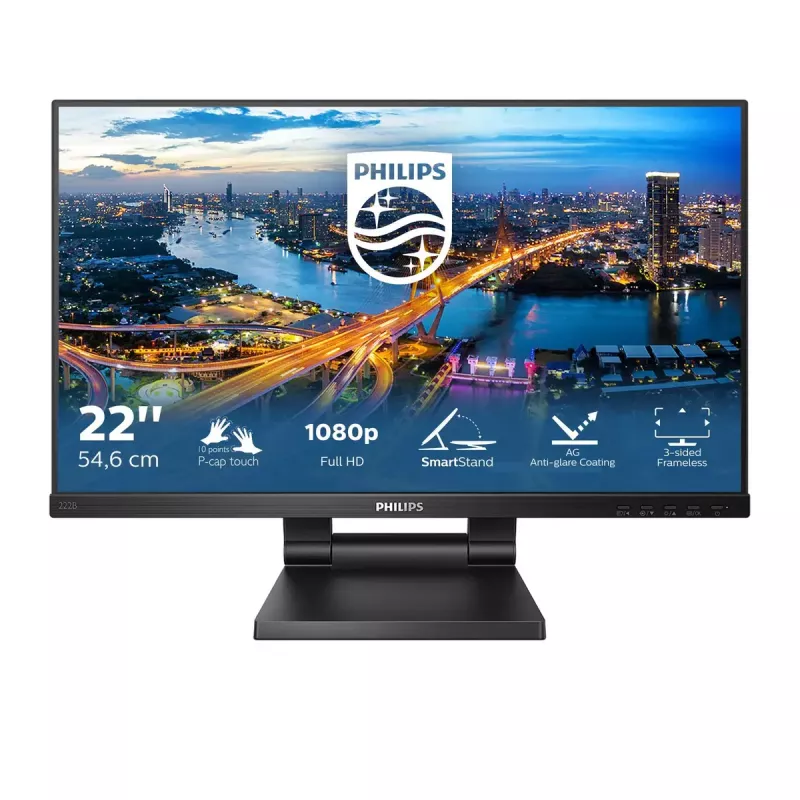Philips B Line 222B1TC/00 computer monitor 54.6 cm (21.5 inch) 1920 x 1080 pixels Full HD LED Touchscreen Black