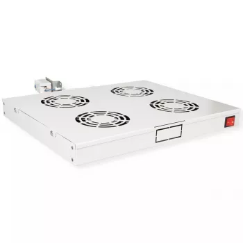 Cooling fan ROLINE 19-inch roof fan unit 4 fans Thermostat grey