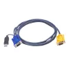 ATEN USB KVM Cable 3m, 3 m, VGA, Black, HDB-15 + USB A, SPHD-15, Male