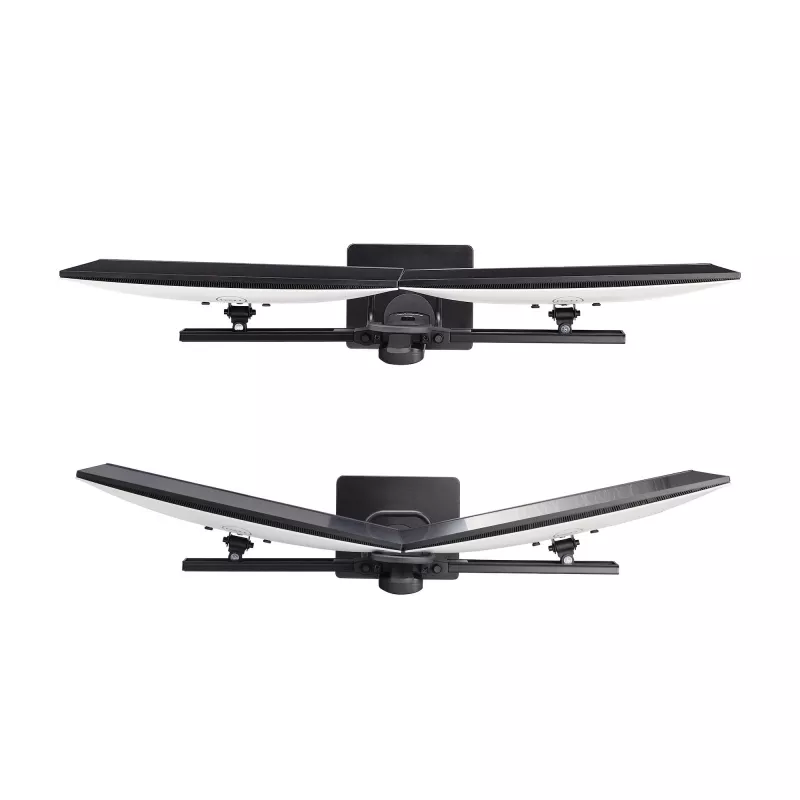 StarTech.com Crossbar Dual Monitor Desk Stand For Double 27-inch Screens, VESA Mount 75x75/100x100, Toolless Height Adjustment, Up To 13.2lb (6kg) Per Display
