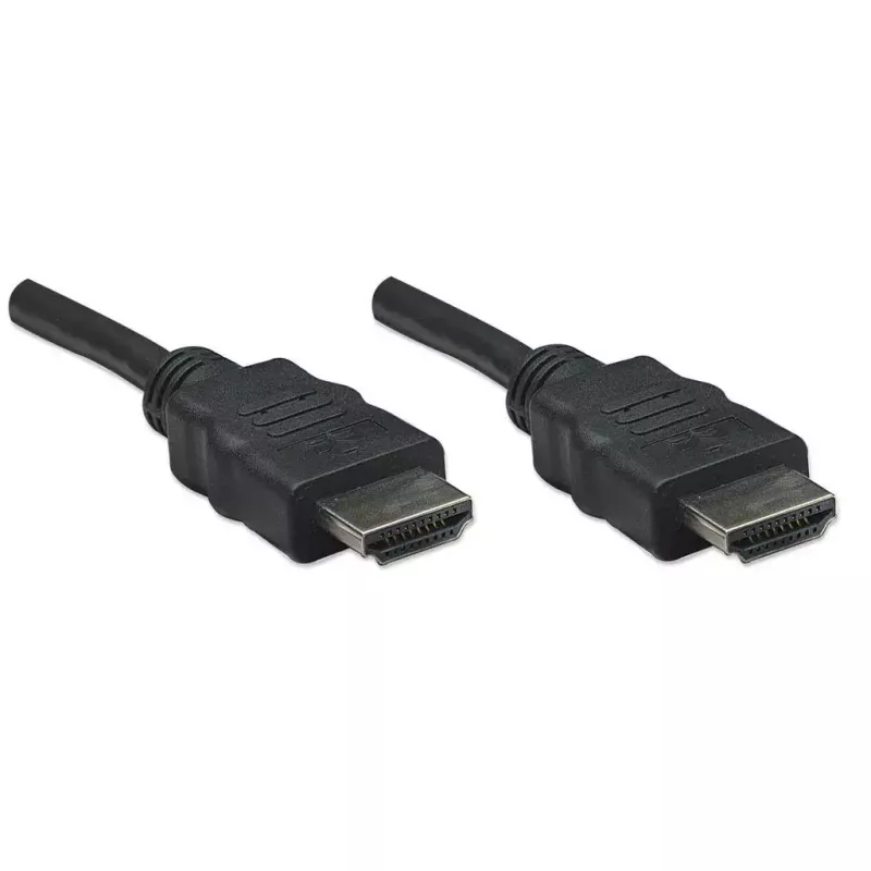 Manhattan HDMI Cable, 1080p@60Hz (High Speed), 7.5m, Male to Male, Black, Fully Shielded, Gold Plated Contacts, Lifetime Warranty