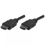 Manhattan HDMI Cable, 1080p@60Hz (High Speed), 7.5m, Male to Male, Black, Fully Shielded, Gold Plated Contacts, Lifetime Warranty