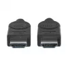 Manhattan HDMI Cable, 1080p@60Hz (High Speed), 10m, Male to Male, Black, Fully Shielded, Gold Plated Contacts, Lifetime Warranty