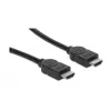 Manhattan HDMI Cable, 1080p@60Hz (High Speed), 10m, Male to Male, Black, Fully Shielded, Gold Plated Contacts, Lifetime Warranty
