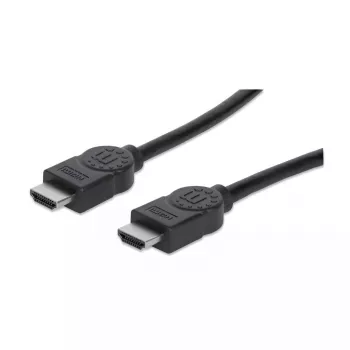 Manhattan HDMI Cable, 1080p@60Hz (High Speed), 10m, Male to Male, Black, Fully Shielded, Gold Plated Contacts, Lifetime Warranty