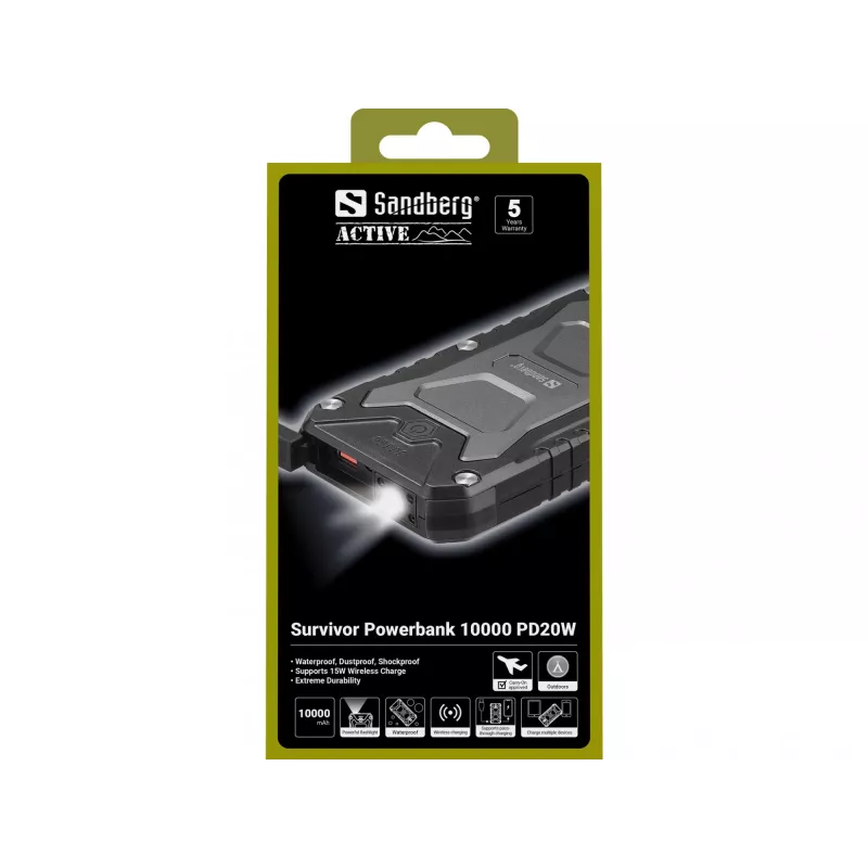 Portable Power Bank Sandberg Survivor 10000 PD20W, 10000 mAh