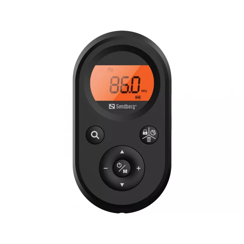 Sandberg Pocket Radio FM+AM Recharge, Portable, AM, FM, 76 - 108 MHz, 522-1710KHz (9KHz) / 520-170KHz (10KHz), Amber, 3.5 mm