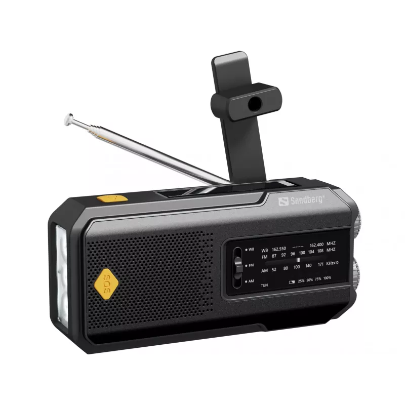 Sandberg Survivor Radio All-in-1 2000, Portable, AM, FM, 87 - 180 MHz, 520 - 1710 kHz, 3 W, Analog