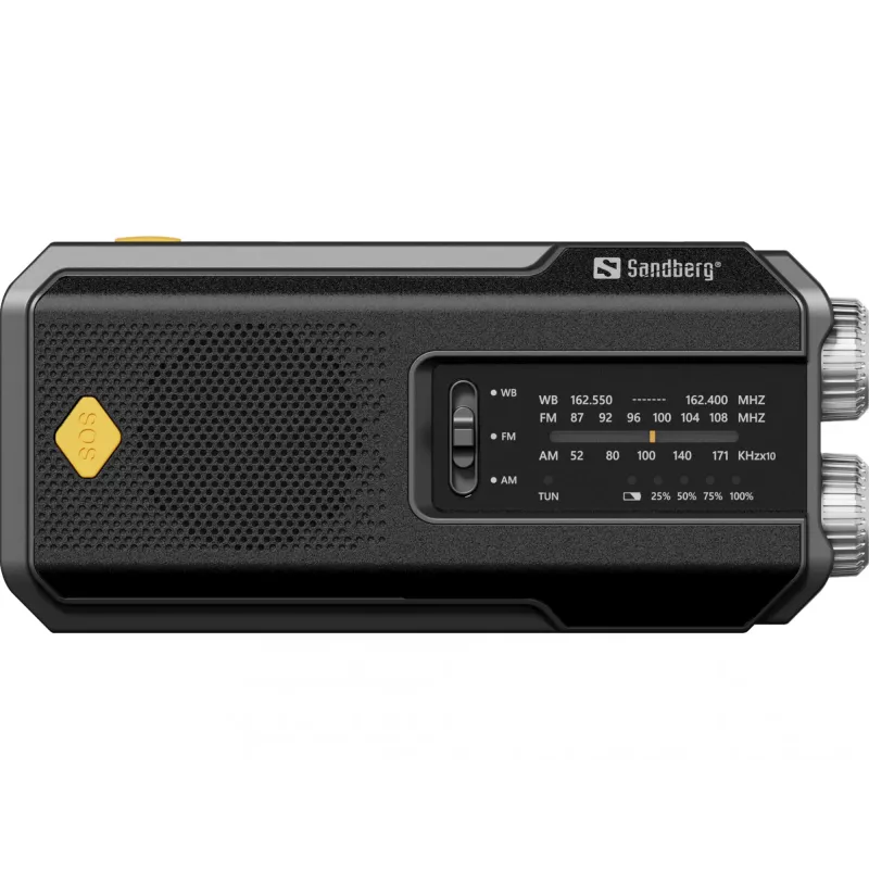 Sandberg Survivor Radio All-in-1 2000, Portable, AM, FM, 87 - 180 MHz, 520 - 1710 kHz, 3 W, Analog
