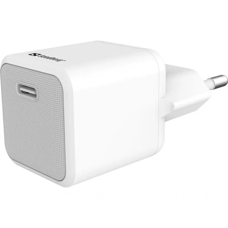 AC Charger Sandberg 20W USB-C +Lightning 1M Fast Charging White