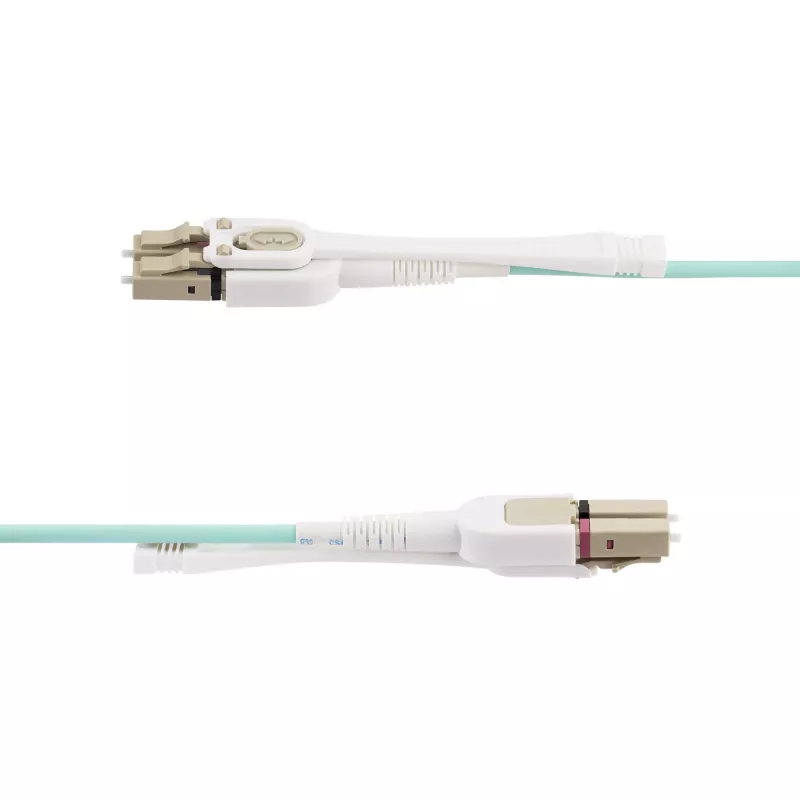 StarTech.com 10m (32.8ft) LC to LC (UPC) OM4 Multimode Fiber Optic Cable w/Push Pull Tabs, 50/125µm, 100G, Bend Insensitive, Low Insertion Loss - LSZH Fiber Jumper Cord
