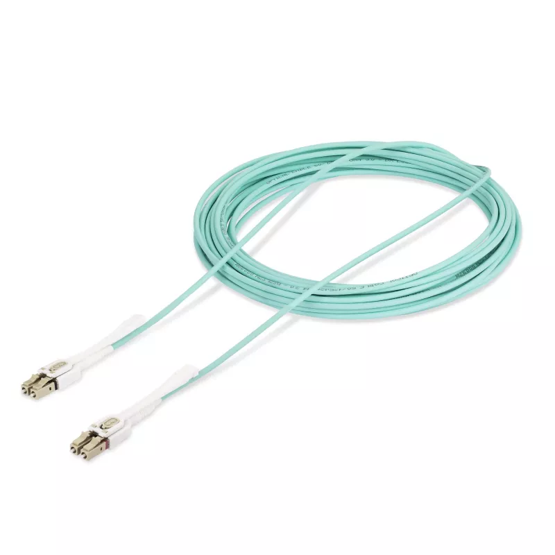 StarTech.com 10m (32.8ft) LC to LC (UPC) OM4 Multimode Fiber Optic Cable w/Push Pull Tabs, 50/125µm, 100G, Bend Insensitive, Low Insertion Loss - LSZH Fiber Jumper Cord