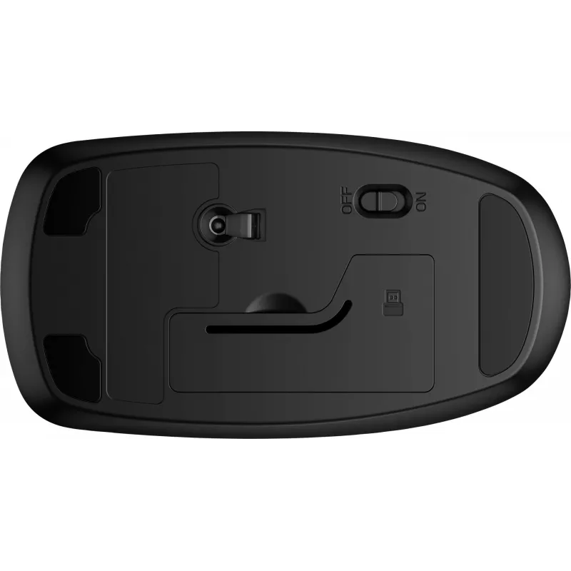 HP 235 Slim Wireless Mouse, Ambidextrous, Optical, RF Wireless, 1600 DPI, Black