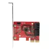 StarTech.com SATA PCIe Card - 4 Port PCIe SATA Expansion Card - 6Gbps - Low Profile Bracket - Stacked SATA Connectors - ASM1164 Non-Raid - PCI Express to SATA Converter