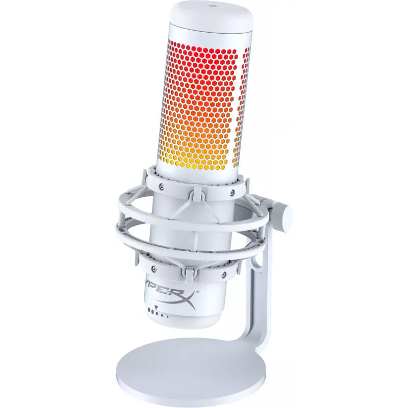 HyperX QuadCast S - USB Microphone (White-Grey) - RGB Lighting