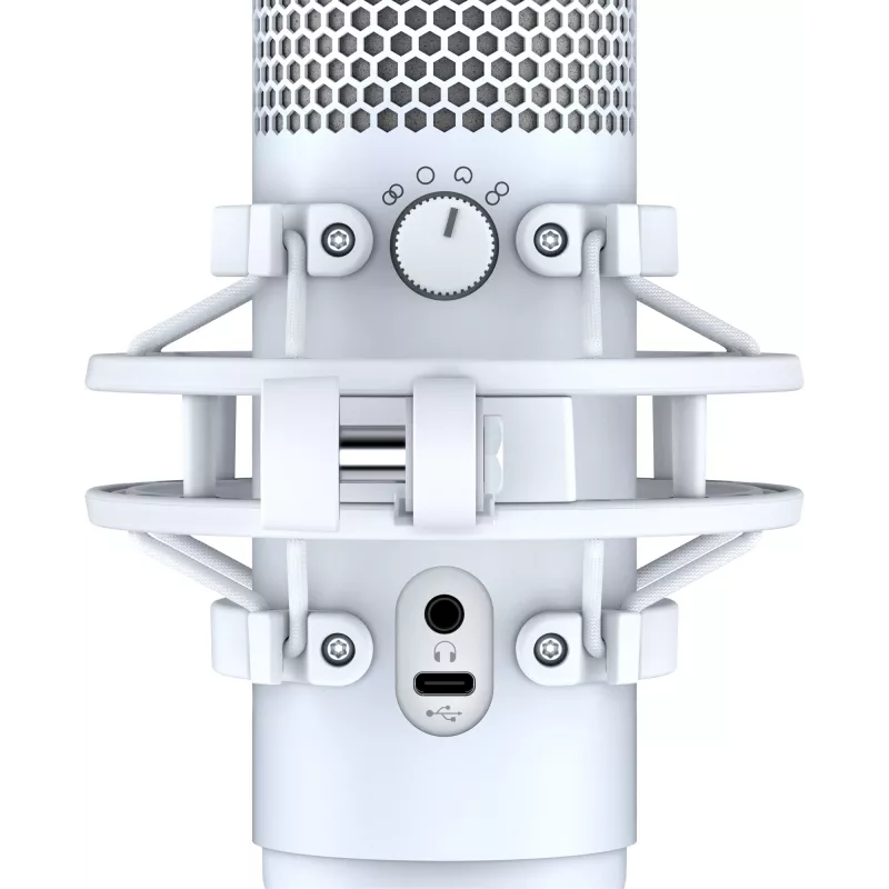 HyperX QuadCast S - USB Microphone (White-Grey) - RGB Lighting